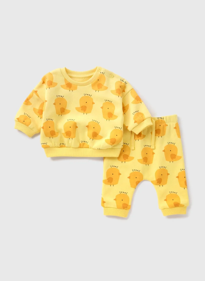 Matalan Baby Yellow Chick Sweatshirt & Jogging Bottom Set
