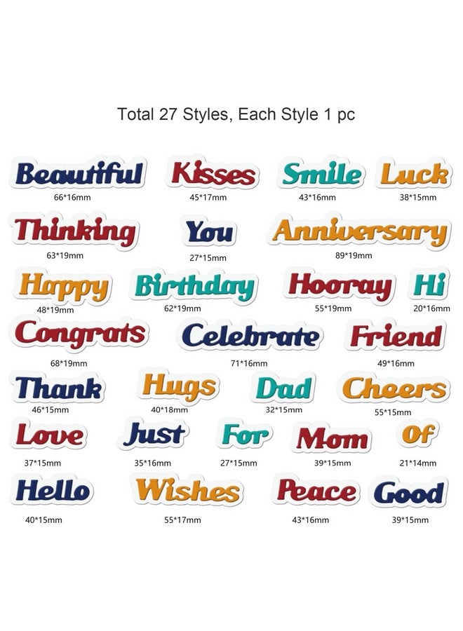ORIGACH 27 Pieces Sentiments Words Metal Die Cuts Shadow Words Cutting Dies Stencil Template For Anniversary Birthday Party Diy Craft Scrapbooking Card Making - Image 2
