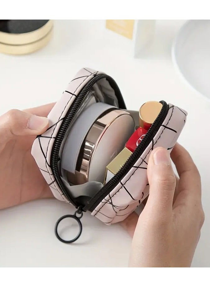 ORiTi Small PU lipsticks Zipper Bag ,Travel Coin pouch Sanitary Napkin Storage Bag ,Travel  Toiletry Pouch Coin Purse cosmetic Organizer  - Image 1