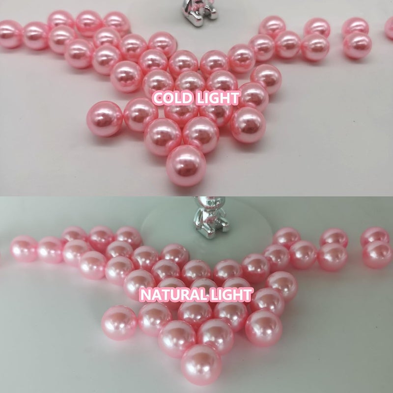 ZEBMOON 100PCS Pink Faux Pearls Beads for Centerpiece Vases, Vase Filler Faux Pearls, No Holes Filler Beads for Party Anniversary Valentine's Day Wedding Table Decor, 14/20/30mm - Image 3