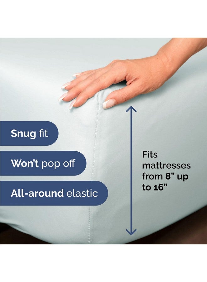 CGK Unlimited King 6 Piece Sheet Set - Comfy, Breathable & Cooling - Hotel Luxury Bedding for Women, Men, Kids & Teens - 1 Flat & 1 Fitted Sheet & 4 Pillowcases w/ Deep Pockets - Soft and Wrinkle Free - Ice Blue - Image 3