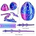 dikale 3D Printed Dragon Egg Toy with 2 Articulated Dragons Christmas Easter Stocking Stuffers Fantasy Decor Fidget Toys Classroom Prize Supplies Gift Silk Rose Red Dark Blue - Image 4