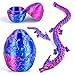dikale 3D Printed Dragon Egg Toy with 2 Articulated Dragons Christmas Easter Stocking Stuffers Fantasy Decor Fidget Toys Classroom Prize Supplies Gift Silk Rose Red Dark Blue - Image 2