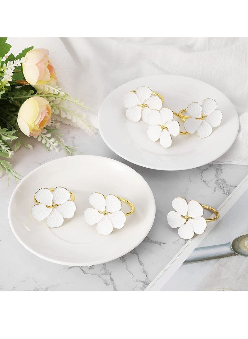 SYOSI Napkin Rings, Table Alloy Petal Napkin, Buckle Napkin Ring, Flowers Dinner Tables Rings, Elegant Ornament  - Image 1