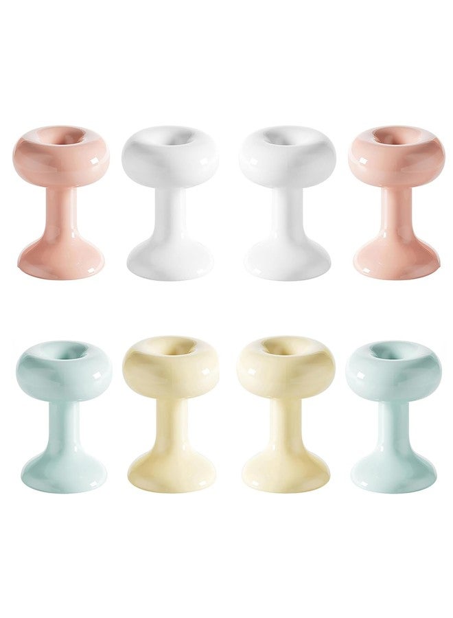 XPAPOV 8 PCS Toilet Tank Button Pusher, Donut Shaped Lid Lifter Sanitation Helper for Toilets Flush Assist for Women Long Nail - Image 1