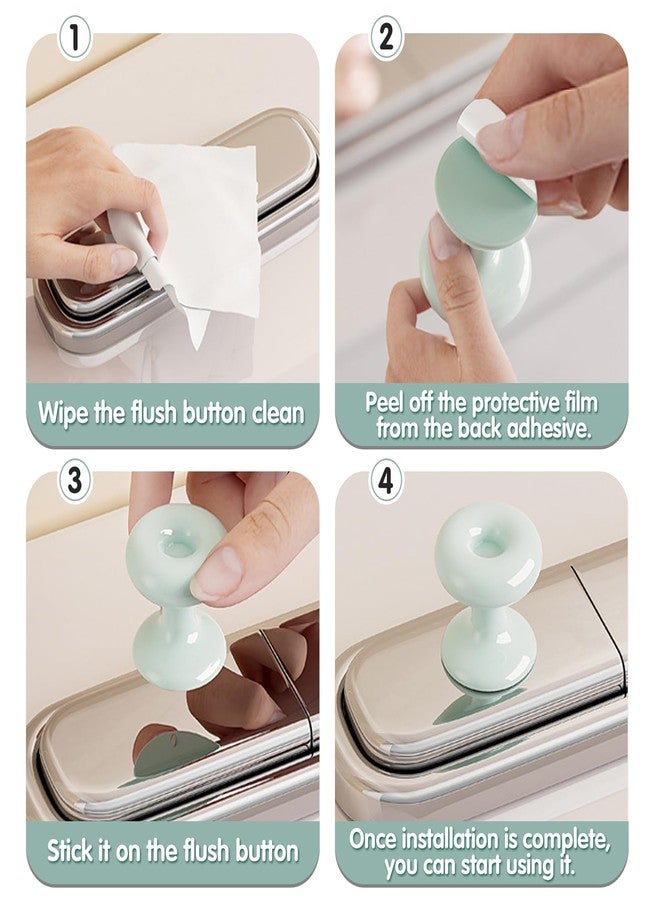 XPAPOV 8 PCS Toilet Tank Button Pusher, Donut Shaped Lid Lifter Sanitation Helper for Toilets Flush Assist for Women Long Nail - Image 3