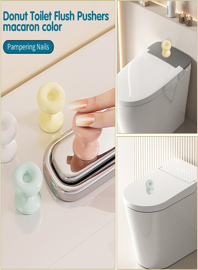 XPAPOV 8 PCS Toilet Tank Button Pusher, Donut Shaped Lid Lifter Sanitation Helper for Toilets Flush Assist for Women Long Nail - Image 4