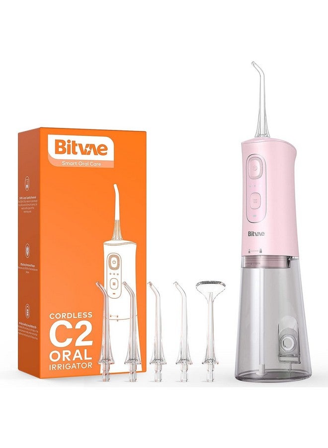Bitvae Water Flosser Teeth Picks Cordless Portable Oral Irrigator Powerful And Rechargeable Water Flosser For Teeth Brace Care Ipx7 Waterproof Water Dental Picks For Cleaning Quartz Pink - Image 1