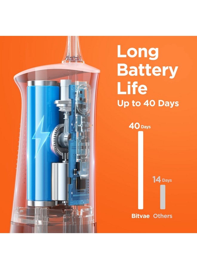 Bitvae Water Flosser Teeth Picks Cordless Portable Oral Irrigator Powerful And Rechargeable Water Flosser For Teeth Brace Care Ipx7 Waterproof Water Dental Picks For Cleaning Quartz Pink - Image 4