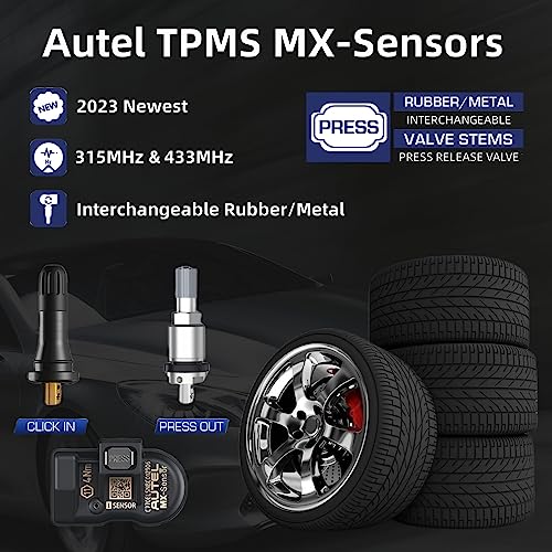 Autel TPMS Sensors 2in1 Dual Frequency (315MHz + 433MHz) MX-Sensor Tire Sensor, OE-Level Universal TPMS Sensors Programmable by Autel TPMS Tool Compatible with TS408 TS508 TS608 (Rubber Stem 8pcs) - Image 4