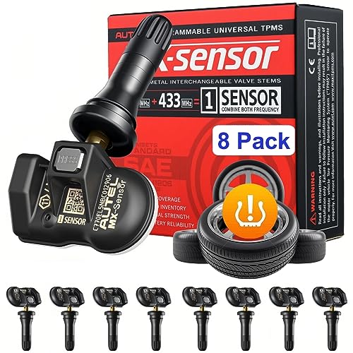 Autel TPMS Sensors 2in1 Dual Frequency (315MHz + 433MHz) MX-Sensor Tire Sensor, OE-Level Universal TPMS Sensors Programmable by Autel TPMS Tool Compatible with TS408 TS508 TS608 (Rubber Stem 8pcs) - Image 1