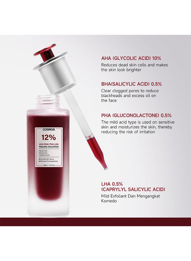 كوسروس تقشير جوهر حمض الفاكهة وحمض الساليسيليك من كوسروس يزيل الرؤوس السوداء وعلامات حب الشباب وحب الشباب وتقليص المسام وترطيب الجوهر - Image 2