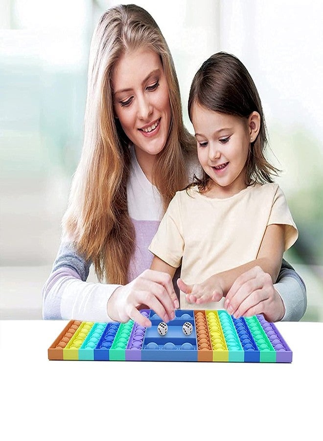 Rahasya Enterprise Big Size Pop It Fidget Game Toy, Silicone Bubble Rainbow Chess Board Push Popping Sound Popper Sensory Toys for Parent Child,Toys for Kids (Ludo Pop It) - Image 2