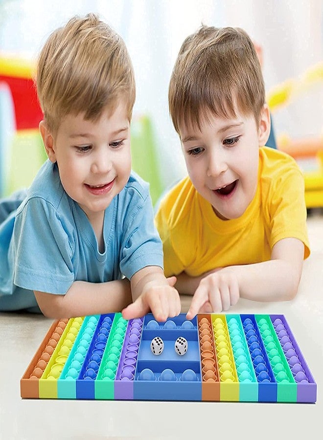 Rahasya Enterprise Big Size Pop It Fidget Game Toy, Silicone Bubble Rainbow Chess Board Push Popping Sound Popper Sensory Toys for Parent Child,Toys for Kids (Ludo Pop It) - Image 4