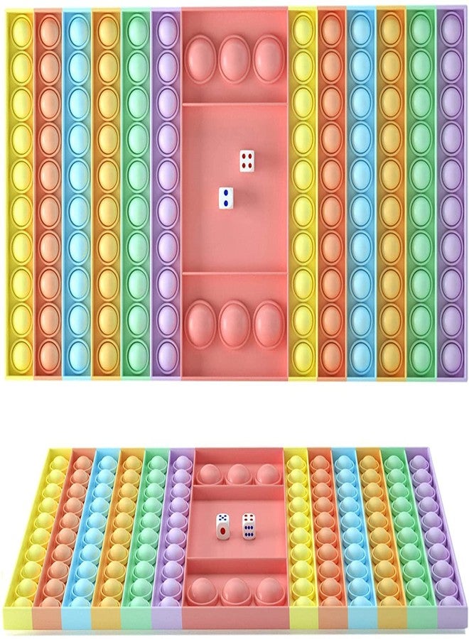 Rahasya Enterprise Big Size Pop It Fidget Game Toy, Silicone Bubble Rainbow Chess Board Push Popping Sound Popper Sensory Toys for Parent Child,Toys for Kids (Ludo Pop It) - Image 1