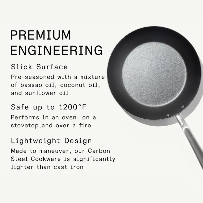 Madein Made In Cookware | Seasoned 8" Blue Carbon Steel Frying Pan | (Like Cast Iron, but Better) | Professional Cookware | Crafted in Sweden | Induction Compatible - Image 2