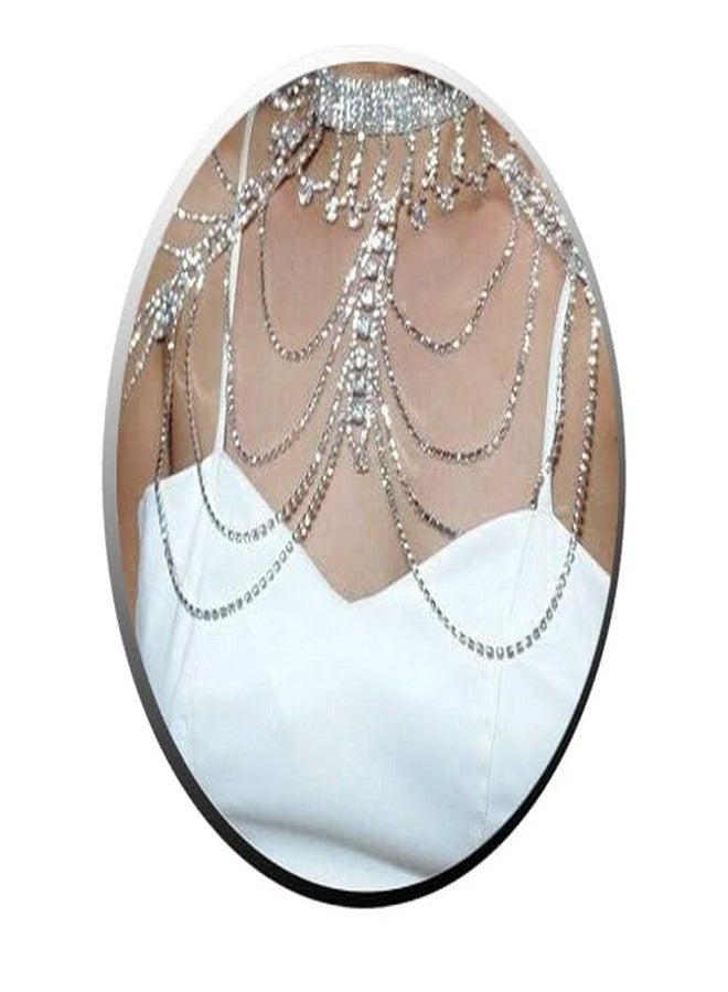 STONEFANS Bridal Rhinestone Shoulder Necklace Body Collar Gold Jewelry Luxury Tassel Crystal Shoulder Harness Chain Wedding for Women - Image 1