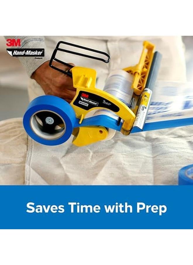 3M Hand Masker M3000 Tool For Masking Film And Paper All Tapes Widths 1 Dispenser Without Blade Yellow  - Image 3