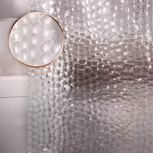 Bostofy Shower Curtain Liner 8G EVA Thick Shower Curtain with Heavy Duty 3 Bottom Magnets, Shower Liner for Shower Stall, Bathtubs, 3D Pebble Pattern - Image 1