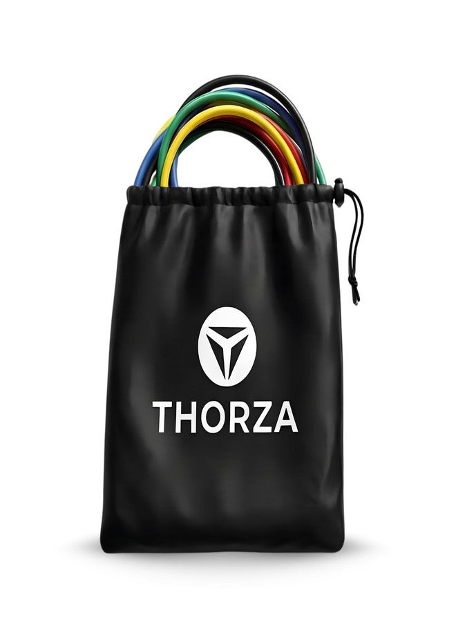 THORZA 11-Piece Full Body Strength Training with Resistance Bands Set - 5 Levels Tube Exercise Bands, Without Latex TPE Resistance Band - Door Anchor, Handles, Ankle Straps & 1 Bag - Image 2