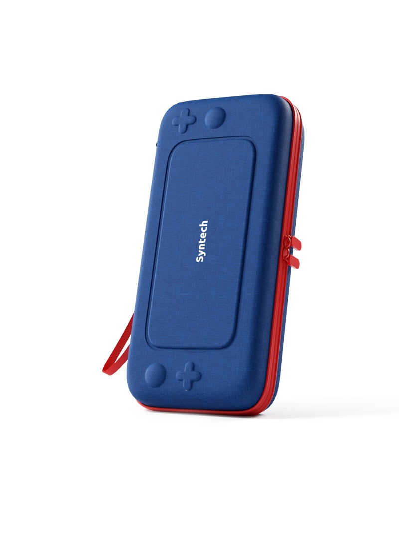 سينتيك حقيبة حمل محمولة Syntech لجهاز Nintendo Switch و Switch OLED - بطانة داخلية ناعمة وتخزين منظم - حماية كاملة وسهولة في الحمل (لون أزرق) - للسفر و الرحلات - Image 1