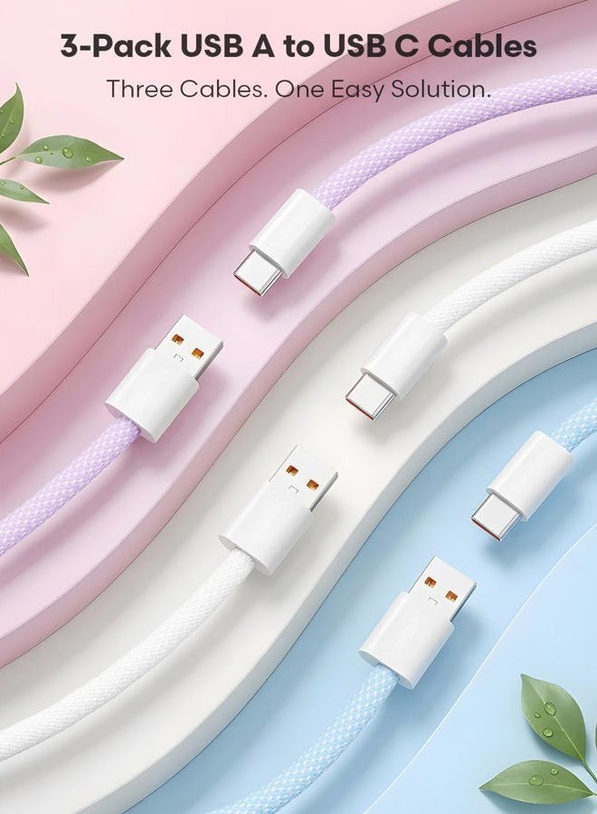 Senetem USB C Cable 6FT 3-Pack, USB A to USB Type C Charger Cord, 3A Fast Charging Compatible with iPhone 16/15 Series, Samsung S24/S23 S22/Note 20/10, Pixel, Moto, Car Play, LG - Image 2