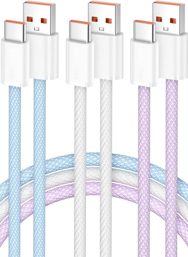 Senetem USB C Cable 6FT 3-Pack, USB A to USB Type C Charger Cord, 3A Fast Charging Compatible with iPhone 16/15 Series, Samsung S24/S23 S22/Note 20/10, Pixel, Moto, Car Play, LG - Image 1