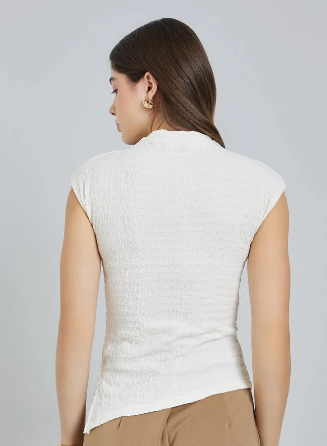 Styli  Beige Knit Textured Sleeveless Top for Women | Best Price UAE