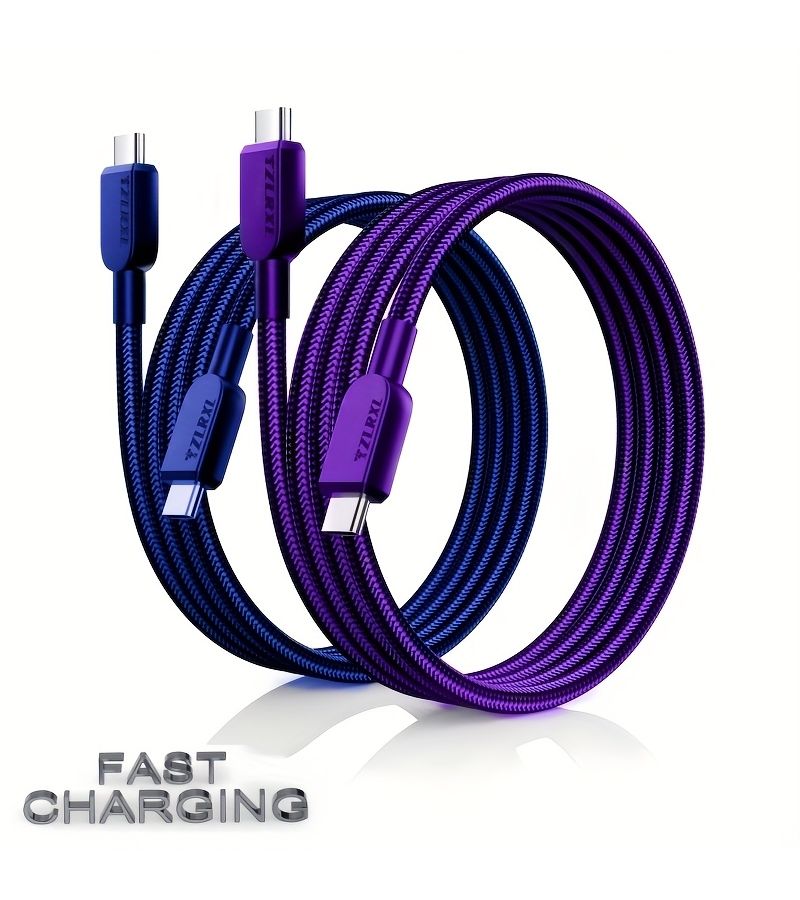 Purple 100W USB C To USB C Fast Charging Cable For iPhone 15 100cm - Image 1