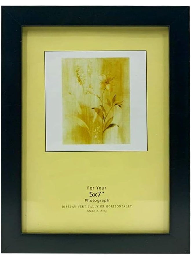 Decorhills DECORHILLS FRAMES & DECOR Rectangular Glass Photo with Wood, Wall Mount Tabletop Display for 5x7 Inches Picture  - Image 1
