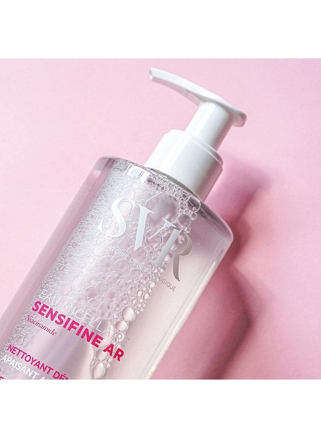 اس في أر ماء ميسيلار SVR Sensifine مع النياسيناميد. منظف للوجه ومزيل للمكياج ومهدئ للاحمرار للوجه والعينين والشفتين. منظف لطيف لا يحتاج إلى شطف للبشرة الحساسة والتفاعلية، 13.5 أونصة سائلة. - Image 2