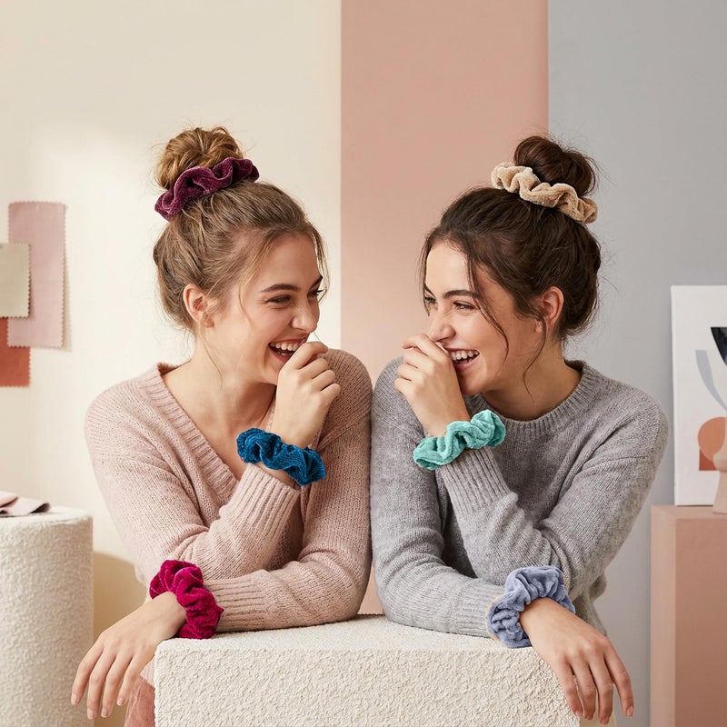 Expressions Scrunchie Set of 50 Comfy, Colorful Scrunchies in a Convenient Drawstring Storage Bag, Accessories for Women and Girls , Great Value, Damage Free, - Image 3