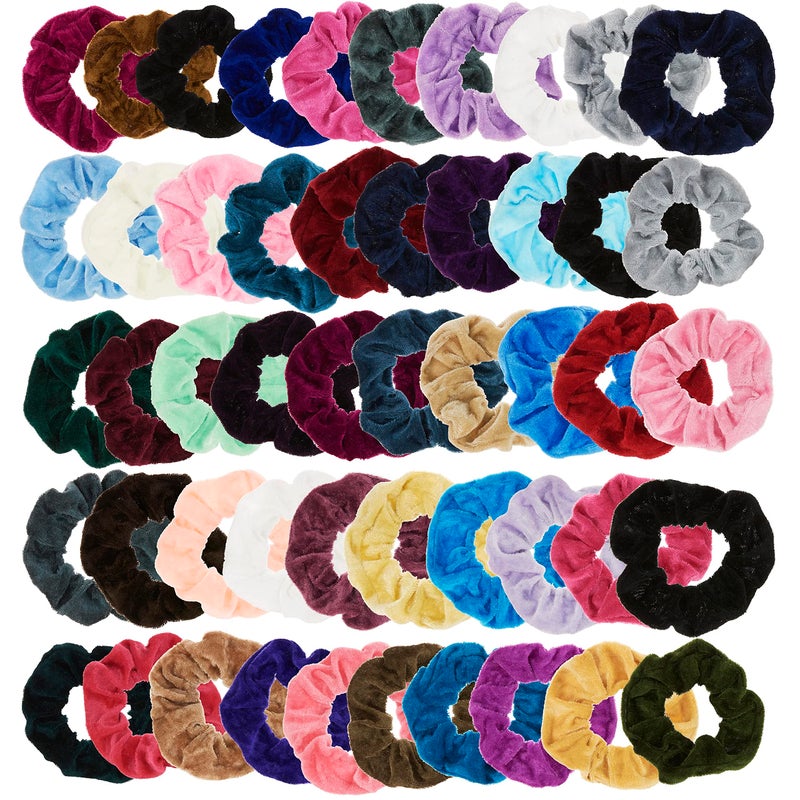 Expressions Scrunchie Set of 50 Comfy, Colorful Scrunchies in a Convenient Drawstring Storage Bag, Accessories for Women and Girls , Great Value, Damage Free, - Image 5