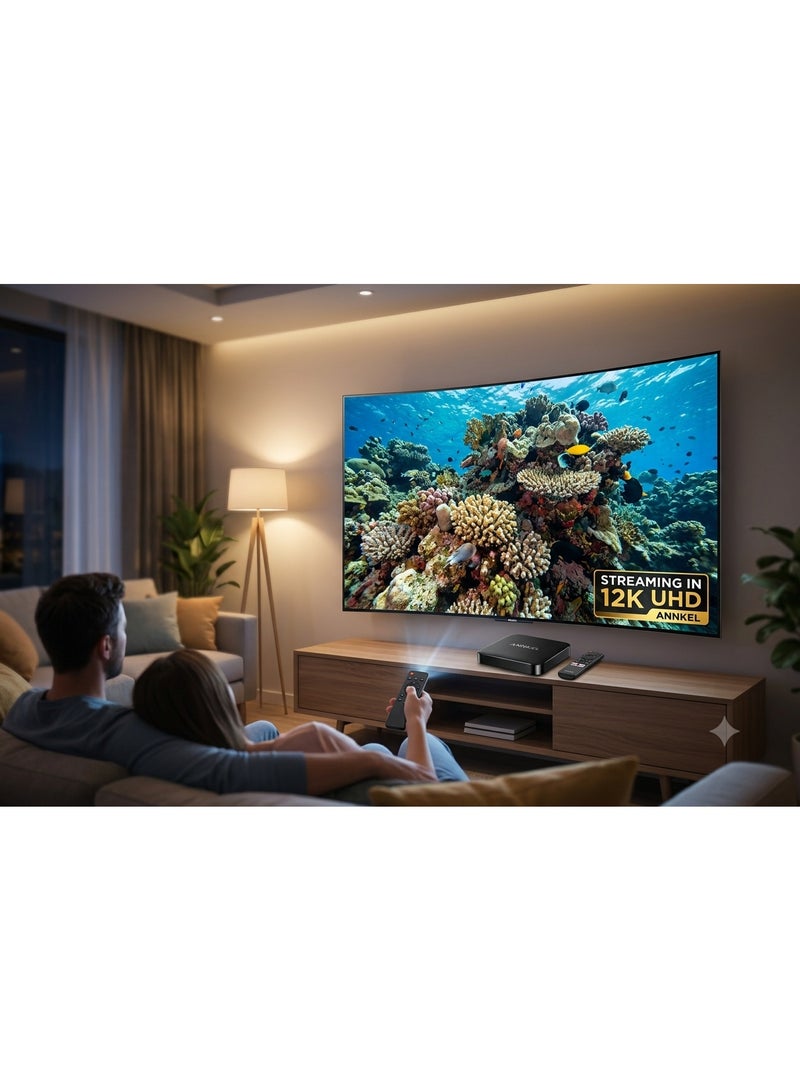 جهاز بث الوسائط Annkel Google TV 8K UHD مع ريموت صوتي، تخزين 256 جيجابايت، واي فاي مزدوج النطاق، أسود - Image 2