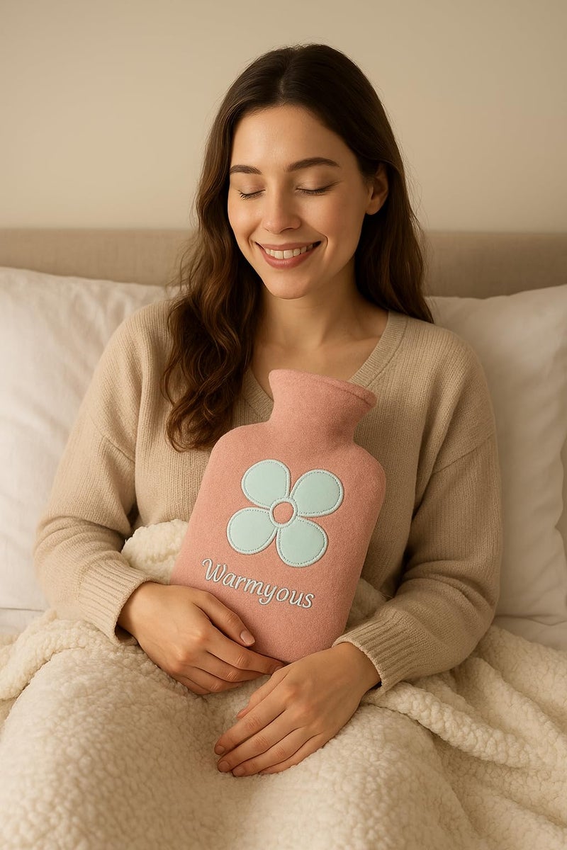 SVULINT Super Soft Plush Covered Hot and Cold Water Bag Bottle, Hot Water bag for Period Cramps Relief Bag, Heating Bottle for Body Pain Relief Therapy (Pink, 500 ML) - Image 4
