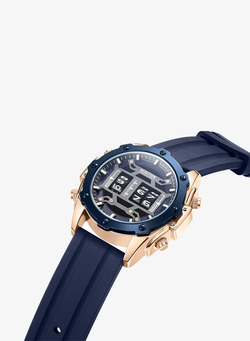 Kenneth Cole Reaction  Kenneth Cole Reaction Analogue Gents Watch With Blue Silicon Strap 43.5mm - KRWGQ9006903 for Men | Best Price UAE