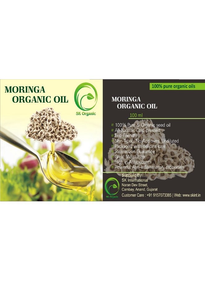 SK ORGANIC 100% Pure & Organic Cold-Pressed Moringa Oil (Ben Oil) 100 Ml For Hair Care And Spa  - Image 2