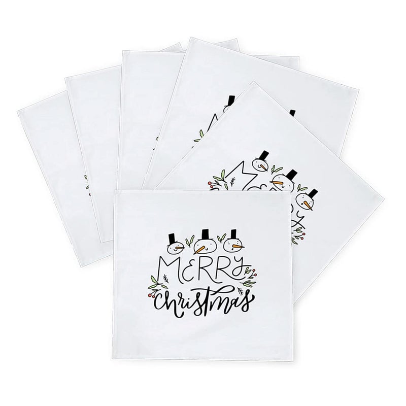 Khakee 6 Pcs Christmas Theme Silk Table Napkins 10x 10 for Xmas Decoration Christmas OrnamentsChristmas Giftxmas21373 - Image 2