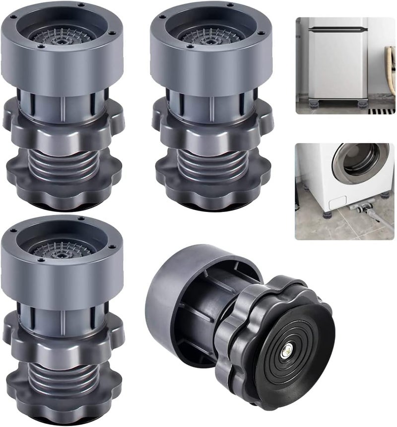 HENGLOBE Height Adjustment Washing Machine Stand, Shock Absorber for Washing Machine, Anti Vibration Pads for Washing Machine, Washing Machine Foot Pad Rubber 