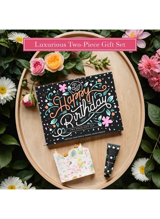 FinchBerry FinchBerry Happy Birthday 2 Piece Gift Set - Unique Birthday Gifts for Women: Mom, Sister, Wife, Girlfriend, Daughter, Friends & Family- Includes Blanche Bar Soap (4.5 oz) & Travel Hand Cream (1 oz)  - Image 3