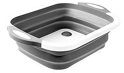 WENGTY Multifunction Collapsible Cutting Board Dish TubDrain Basket Vegetable Basin3 in 1 Sink Folding Cutting Board for Kitchen Outdoor Travel Camping - Image 1