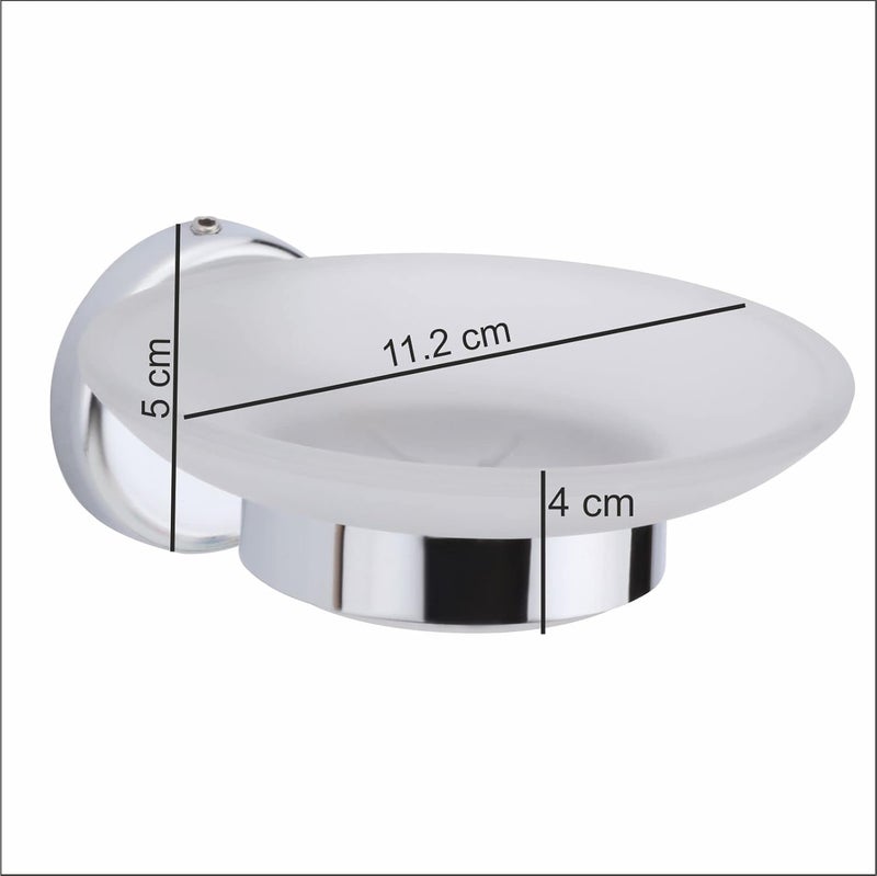 KANJAL soap Dish Holder for Bathroom soap case Stand sabu dani wash Basin soap Holders Glass soap Dish Holder Glass soap Tray for Bathroom AT29304 Stainless SteelChrome Finish - Image 3
