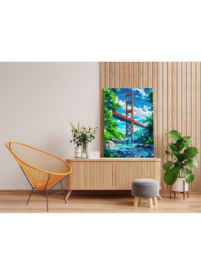 Eazy Arts Eazy Arts DIY Golden Gate Bridge Over Serene Waters PBN Paintings 30 x 46 || 36 Color || without frame - Image 3