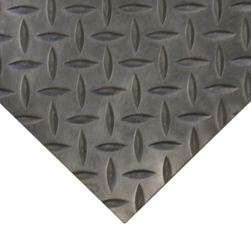 Rubber-Cal Diamond-Plate Rubber Flooring Rolls - 3 mm x 4 ft x 7 ft Rolls - Black - Image 4
