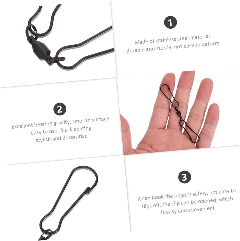Sosoport 2sets Rotary Hooks for Wind Chimes Stainless Steel Hangers Easy to Use Wind Chime Hanger 10pcs*2 - Image 3