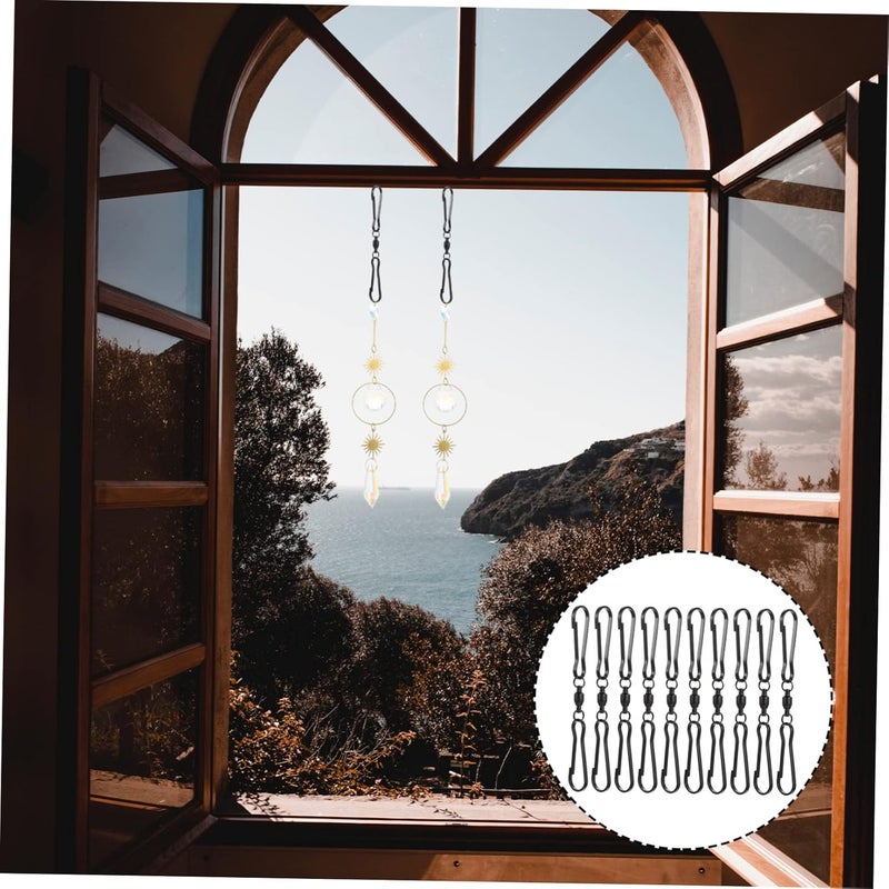 Sosoport 2sets Rotary Hooks for Wind Chimes Stainless Steel Hangers Easy to Use Wind Chime Hanger 10pcs*2 - Image 5
