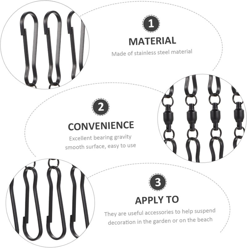 Sosoport 2sets Rotary Hooks for Wind Chimes Stainless Steel Hangers Easy to Use Wind Chime Hanger 10pcs*2 - Image 2