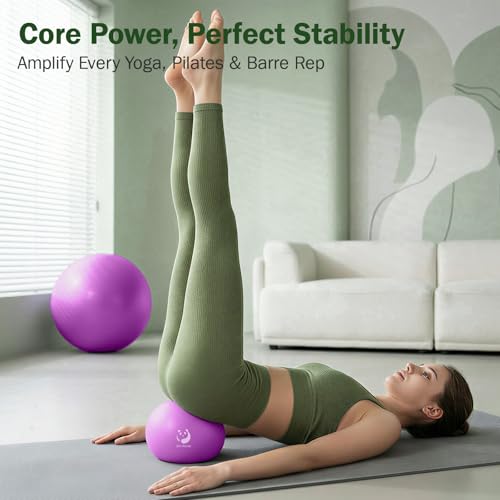 Slim Panda Pilates Ball 9 Inch Small Exercise Ball Anti Burst Mini Yoga Ball for Stability Workout Barre Core Strength Physical Therapy Balance Stretching - Image 3