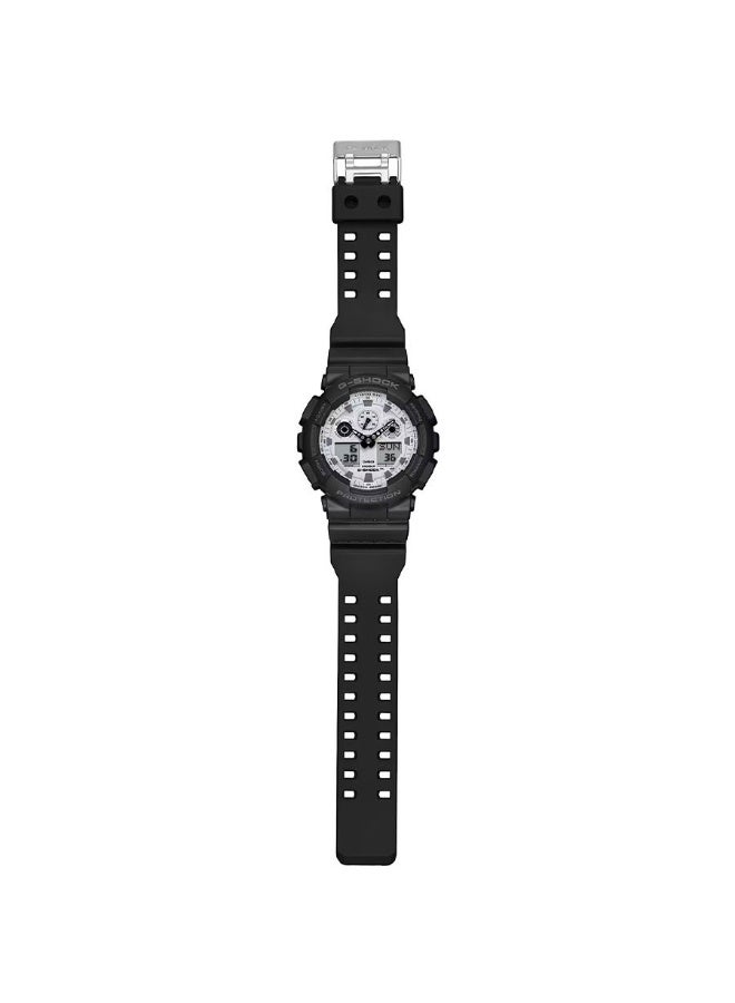 G-SHOCK Analog Digital Watch GA-100WD-1A, 51.2 mm White Dial, Black Resin Case & Band, Shock-Resistant, 200 M WR - Image 3