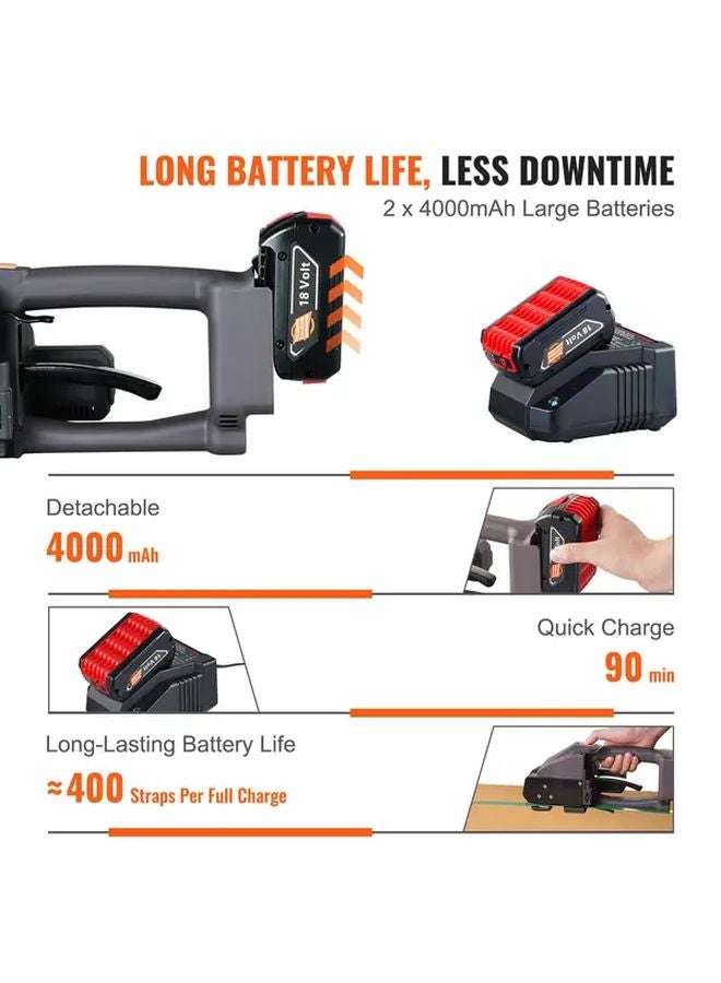 آلة الربط الآلي الكهربائية البنية لأشرطة البولي بروبلين والبولي إيثيلين تيريفثاليت مقاس 0.39-0.75 بوصة - Image 4